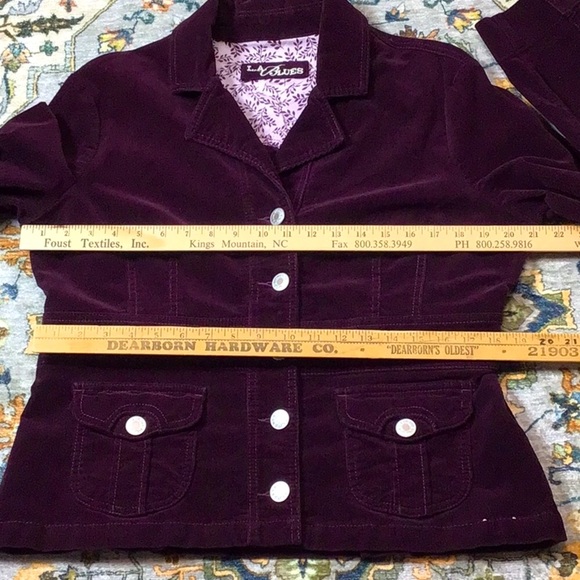 🍇VTG L.A.BLUES 90s Burgundy Corduroy Unique Design Riveted Metal Buttons - Picture 5 of 9